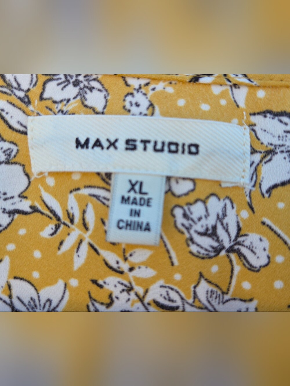 Max Studio Women's Yellow Floral Midi Dress Flutter Sleeve V-Neck XL. Boho, Fall - Picture 4 of 5